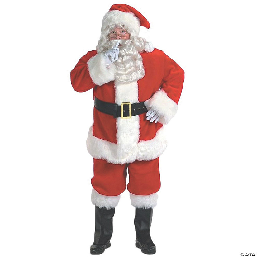 Men's Plus Size Rich Velvet Santa Suit Costume Image
