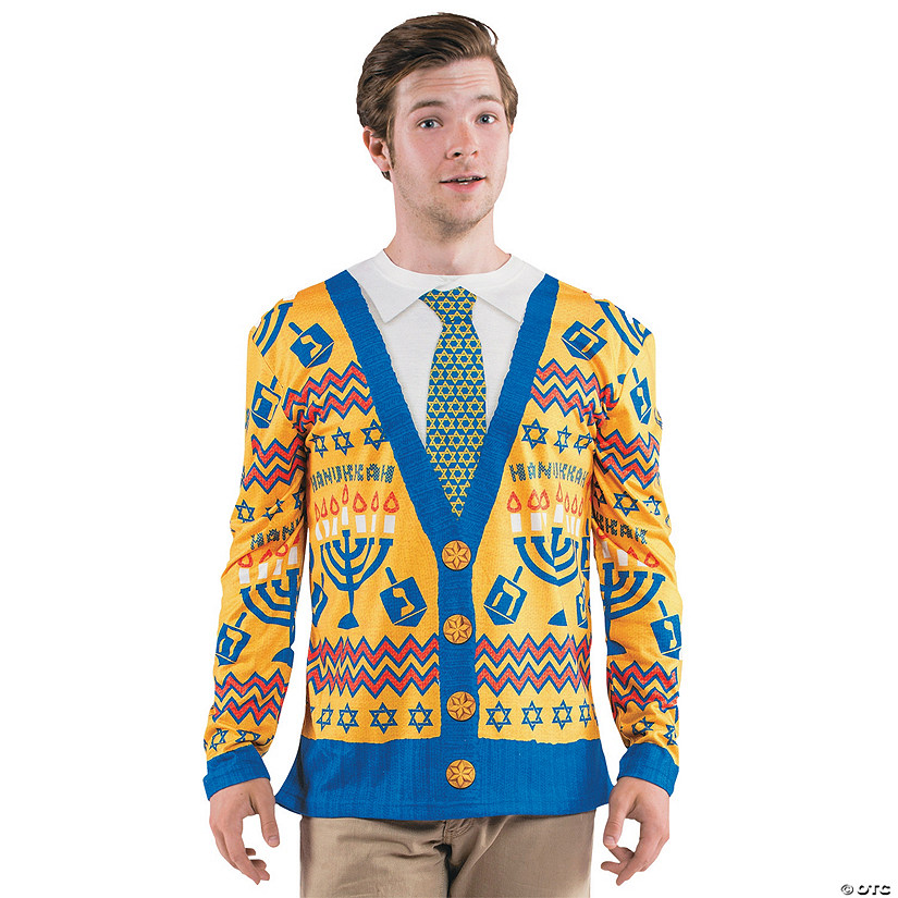 Men's Plus Size Ugly Hanukkah Sweater T-Shirt Costume - 2XL Image
