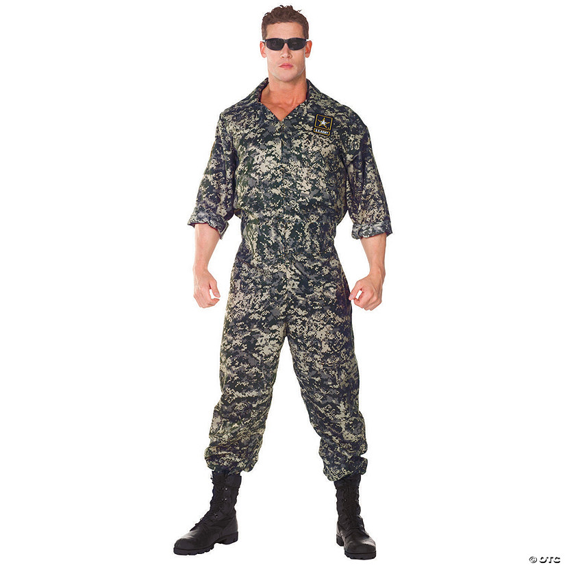 Men's Plus Size US Army Jumpsuit Costume Image