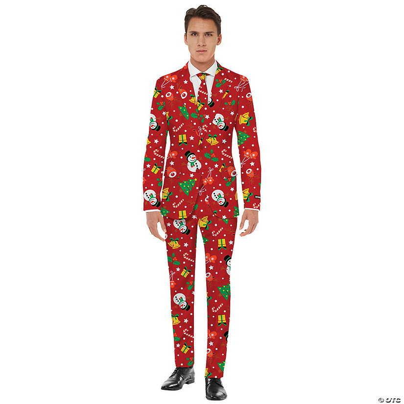 Men's Red Icon Christmas Suit Image