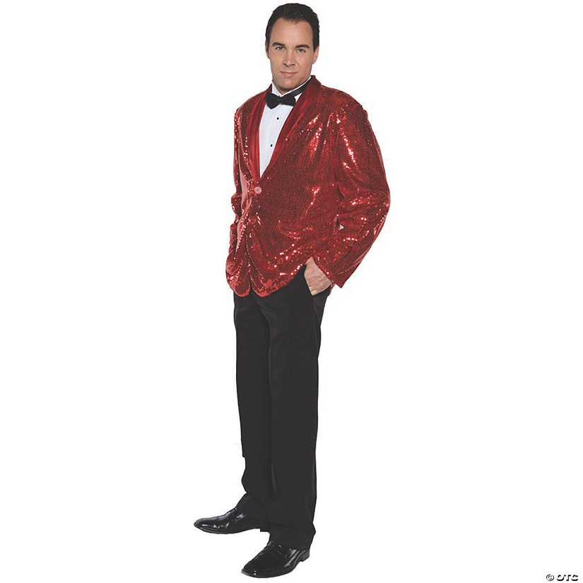 Men's Red Sequin Jacket Costume - Standard Image