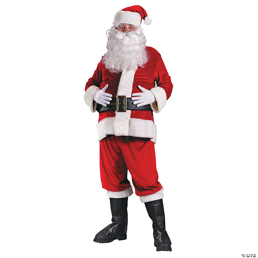 Men's Rich Velvet Santa Suit Costume - Large Image