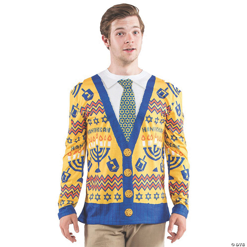 Men's Ugly Hanukkah Sweater T-Shirt Costume Image