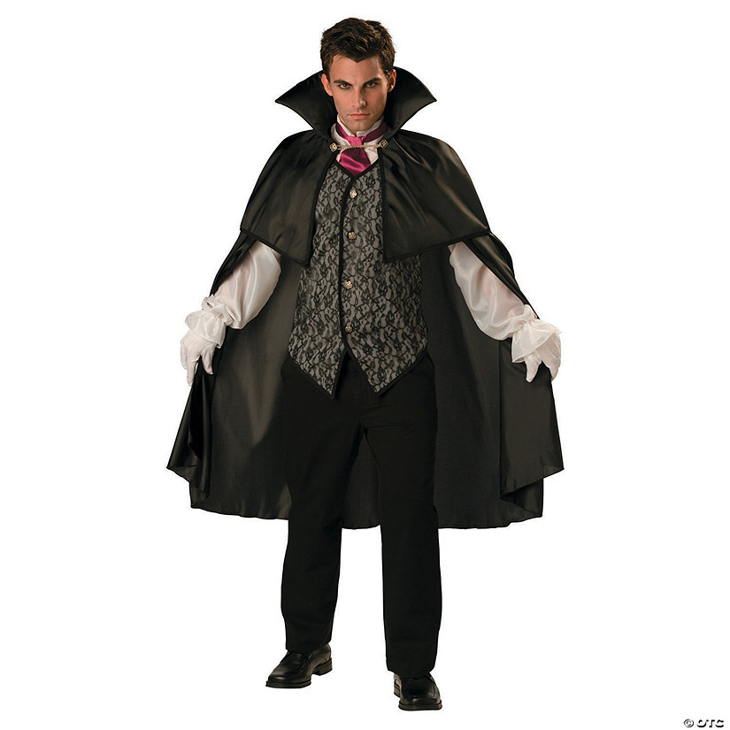 Men's Vampire with Cape Costume - Large Image