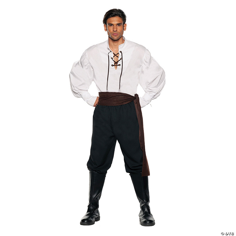 Men's White Renaissance Costume Shirt Image