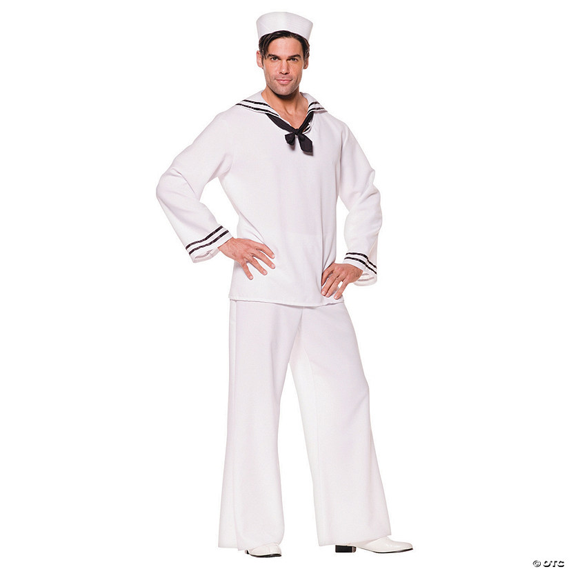 Men's White Sailor Shirt Costume Image