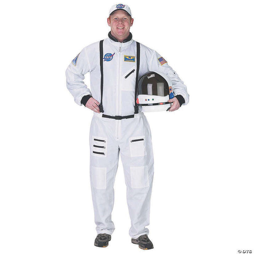 Men's White Suit Astronaut Costume - Large Image