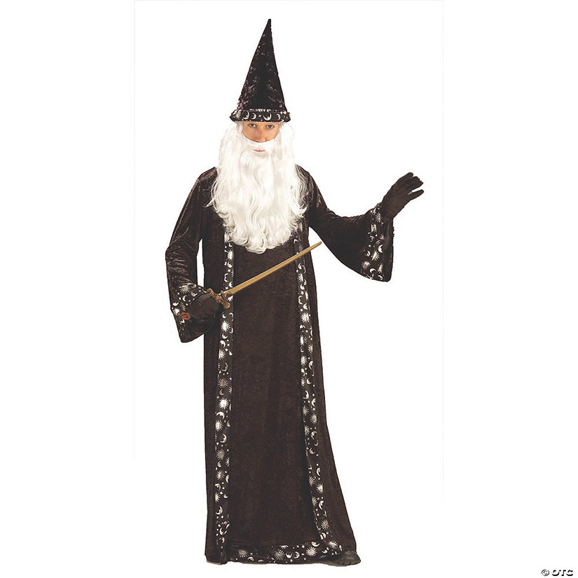 Men's Wizard Hat and Robe Costume Image