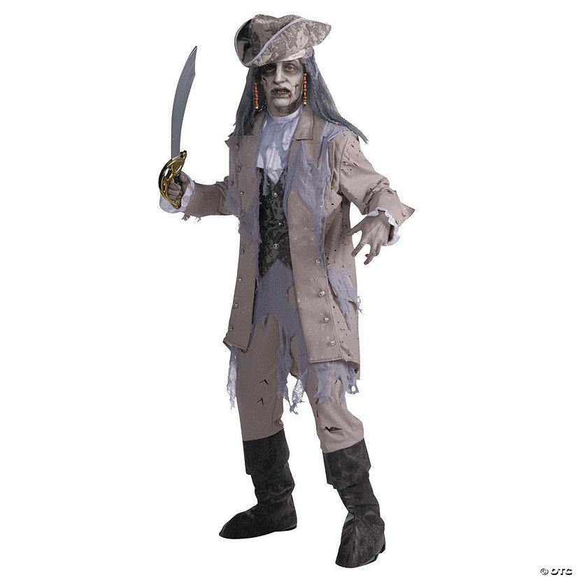Men's Zombie Pirate Costume - Standard Image