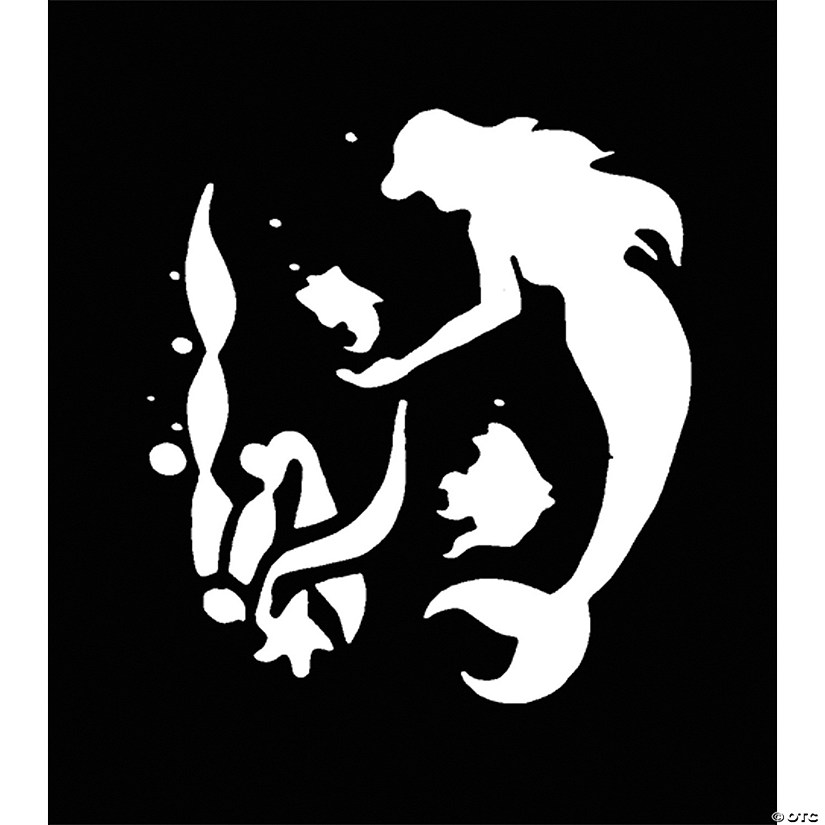 Mermaid &amp; Fish Stencil Image