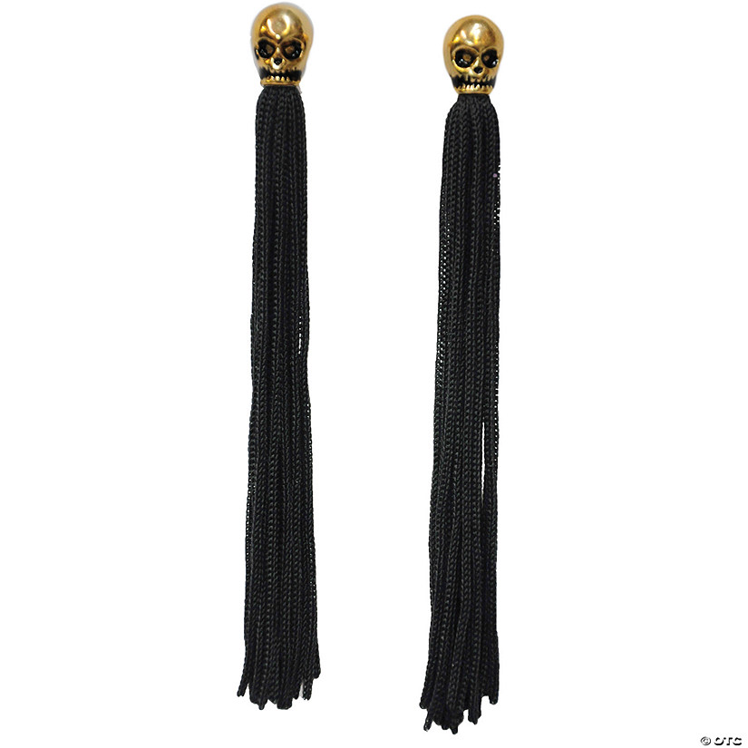 Metal Skull Tassel Earrings Image