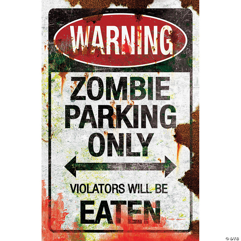 Metal Zombie Parking Sign Image