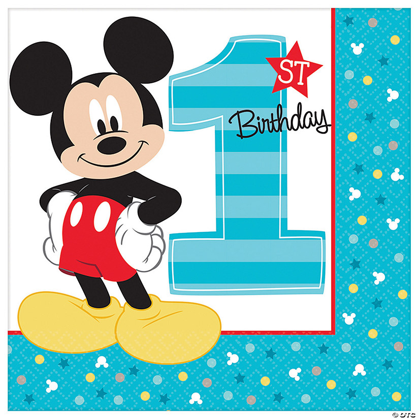 Mickey 1st Birthday Lunch Napkins Image