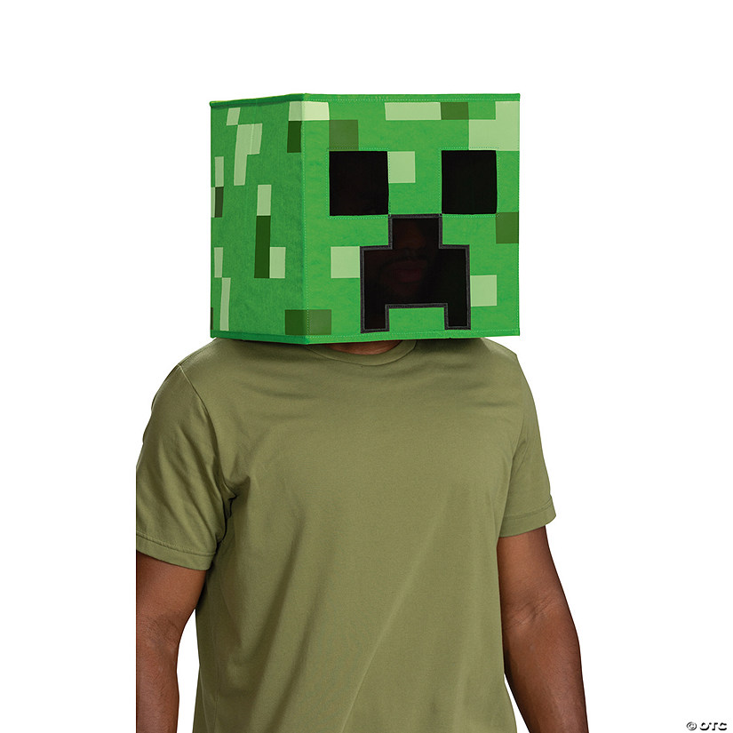 Minecraft&#8482; Anniversary Creeper Block Head Mask Image