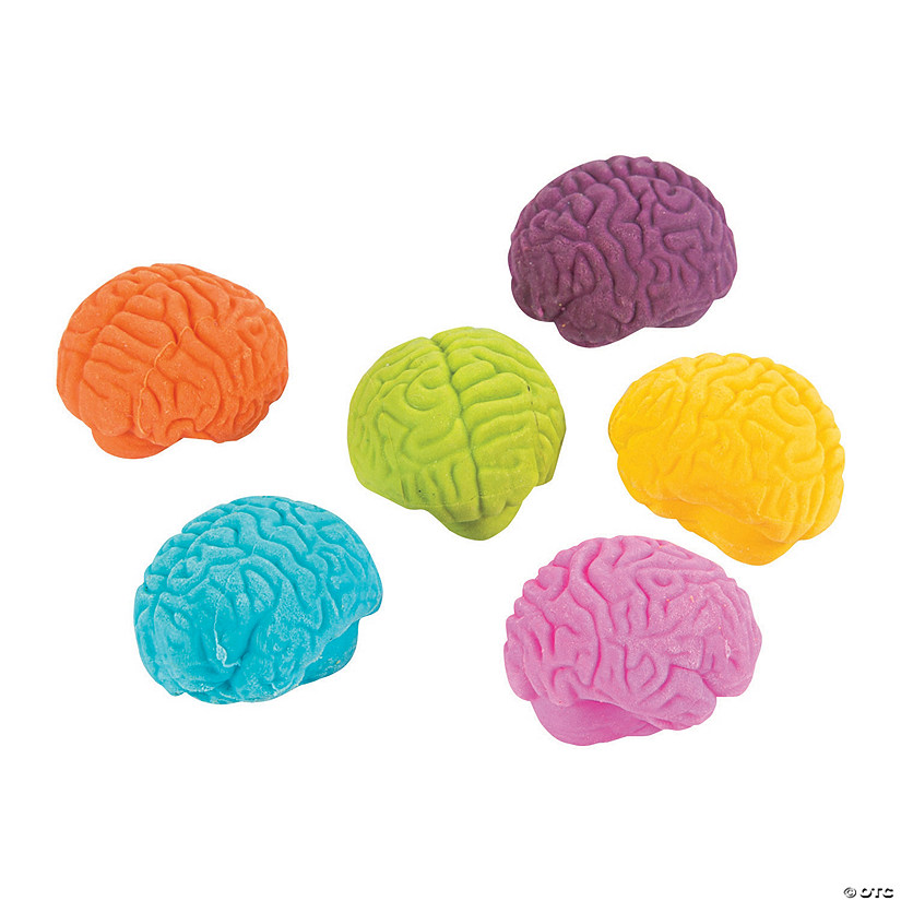 Mini Brain-Shaped Erasers - 24 Pc. Image
