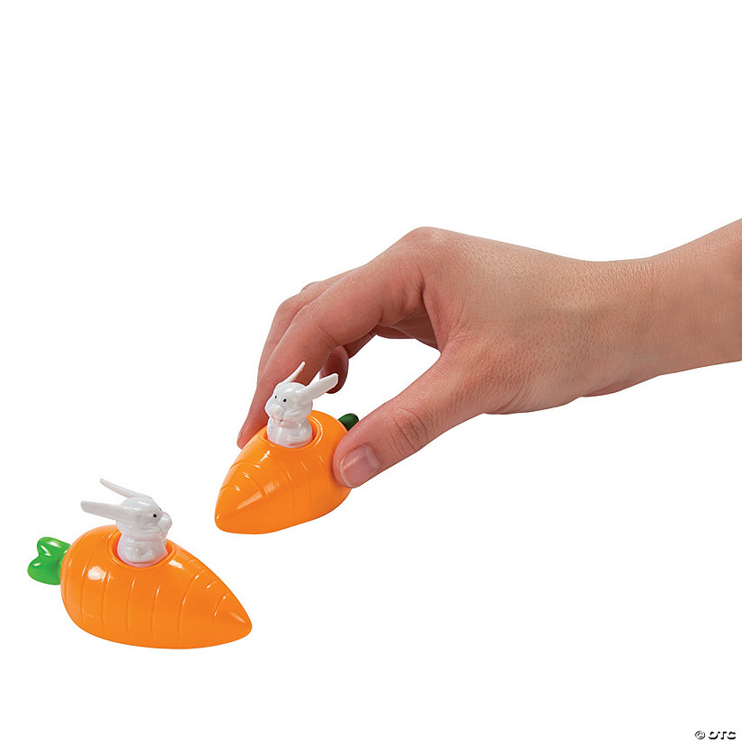 Mini Bunny in Carrot Pull-Back Toys - 12 Pc. Image