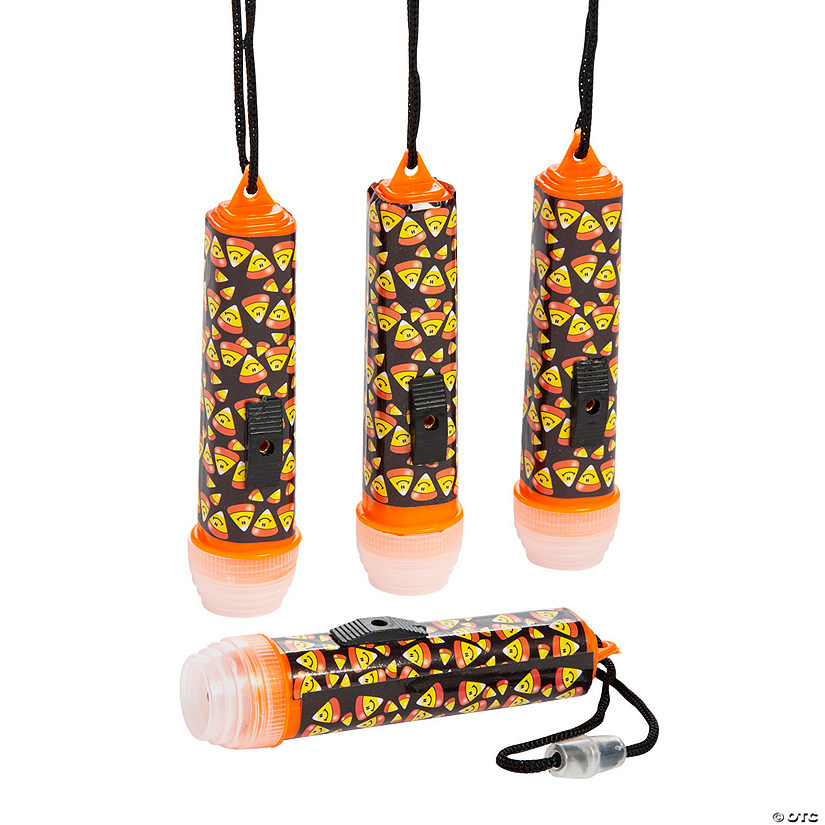 Mini Candy Corn Flashlights on a Rope - 12 Pc. Image