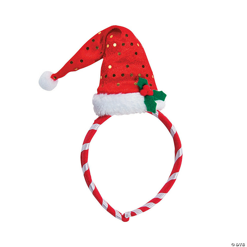 Mini Santa Hat Headbands - 6 Pc. Image