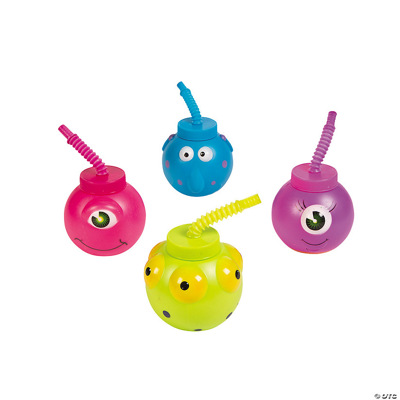 Monster Cups with Lids & Straws - 12 Ct. Image