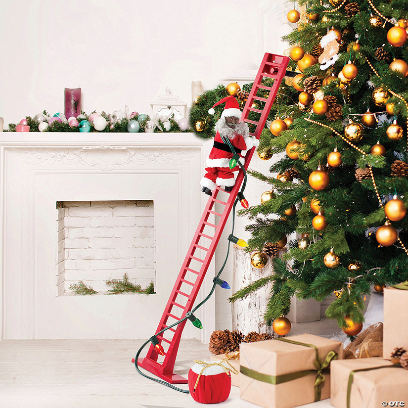 Mr. Christmas Climbing African American Santa Image