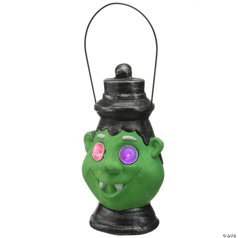 National Tree Company 12&quot; Green Ghoul Lantern with LED Lights Image