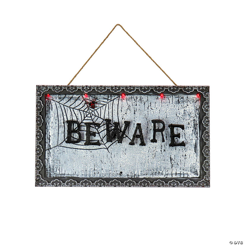 National Tree Company 18 in. Animated Halloween Door Sign, Sound Activated Image