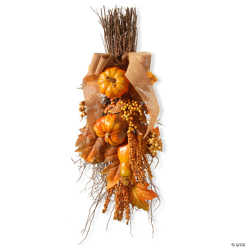 National Tree Company 28 in. Pumpkin Teardrop Image