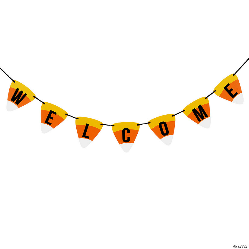National Tree Company 31" Candy Corn "Welcome" Hanging Banner Image