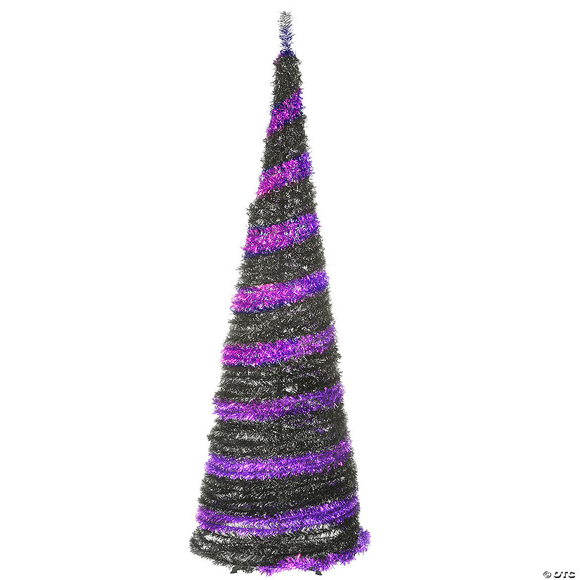 National Tree Company 7.5 ft. Halloween Purple and Black Pop-Up Tree Image