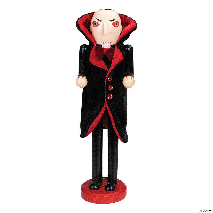Northlight 14" Black and Red Wooden Vampire Halloween Nutcracker Image