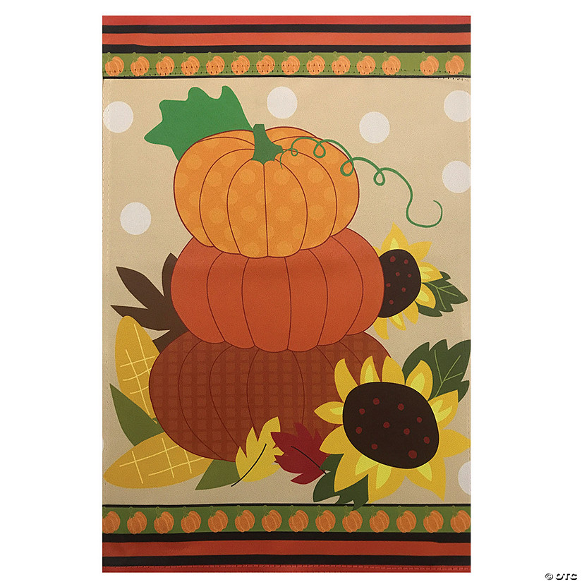 Northlight Pumpkins and Sunflowers Autumn Harvest 28&quot; x 40&quot; Garden Flag Image
