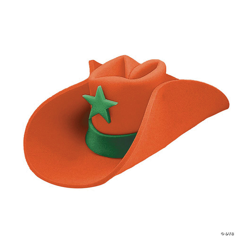 Orange Foam 40-Gallon Hat with Green Star Image