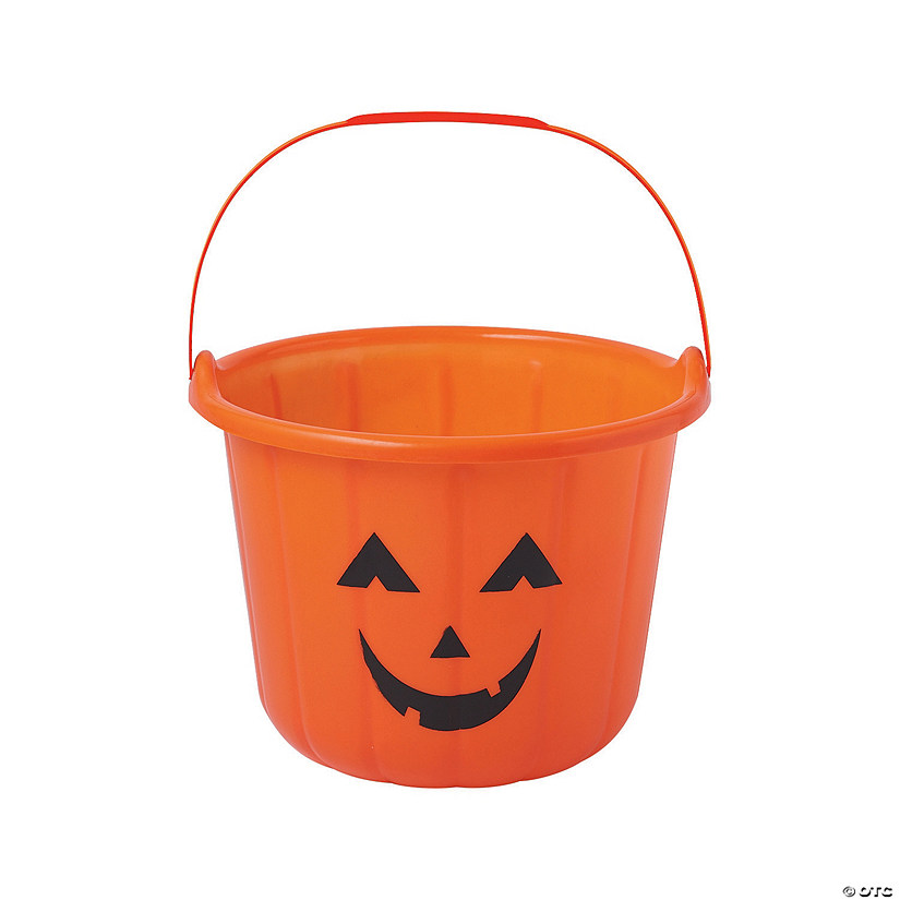 Orange Jack-O&#8217;-Lantern Trick-Or-Treat Buckets - 12 Pc. Image