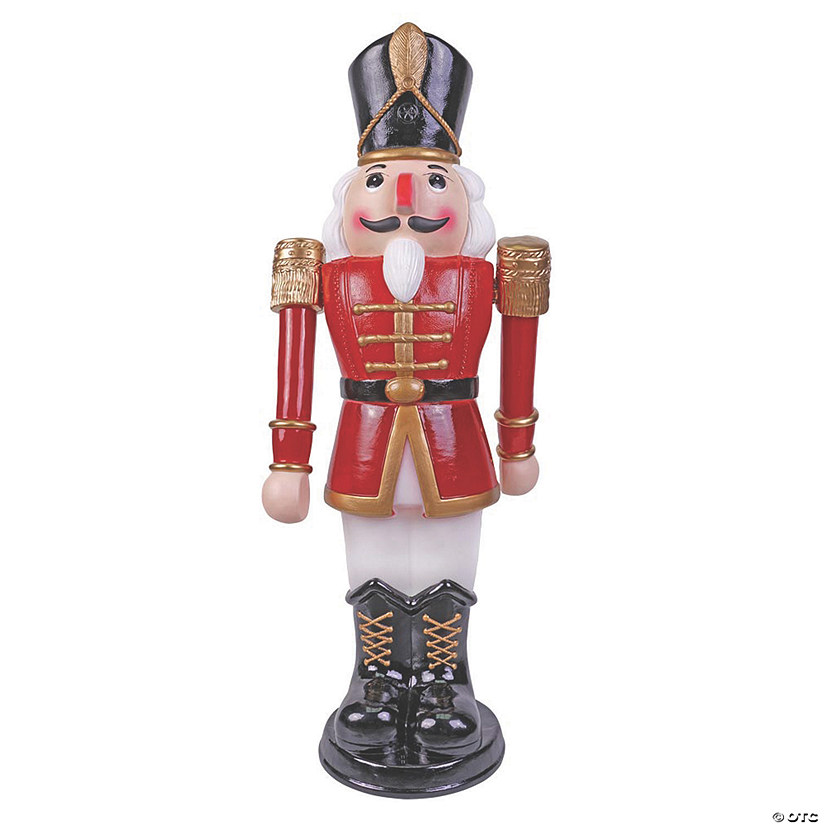 Outdoor 36" Red & White Nutcracker with Moving Arms Image