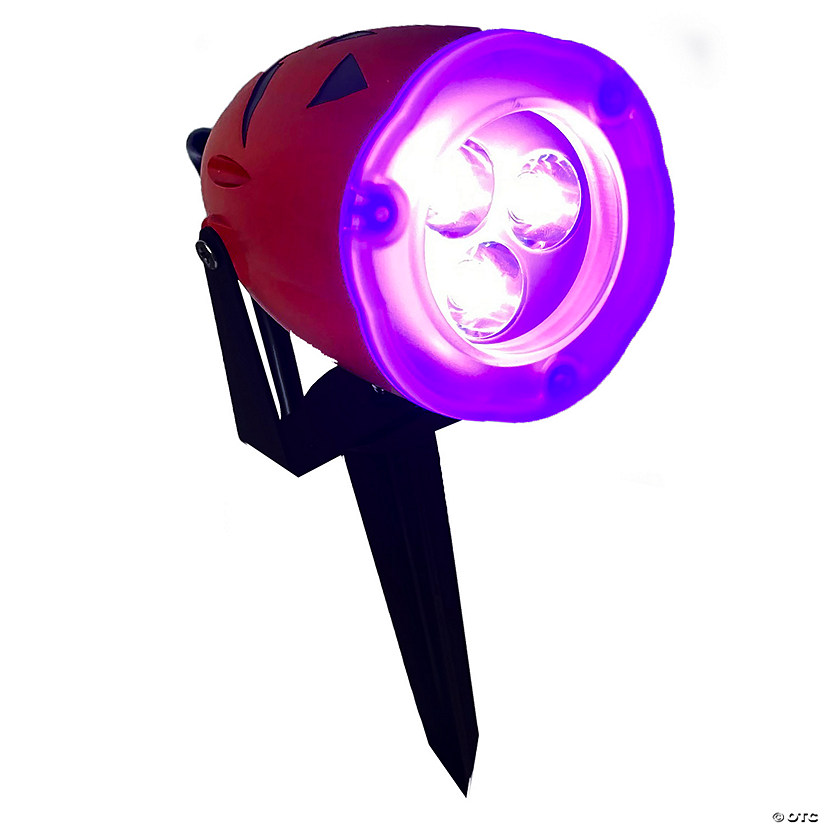 Outdoor Pumpkin Light with Purple LED Spotlight Image