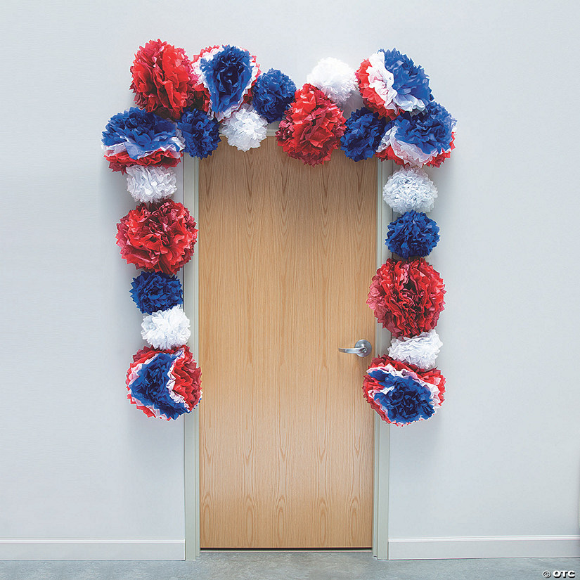 Patriotic Flower Tissue Paper Door Border Image