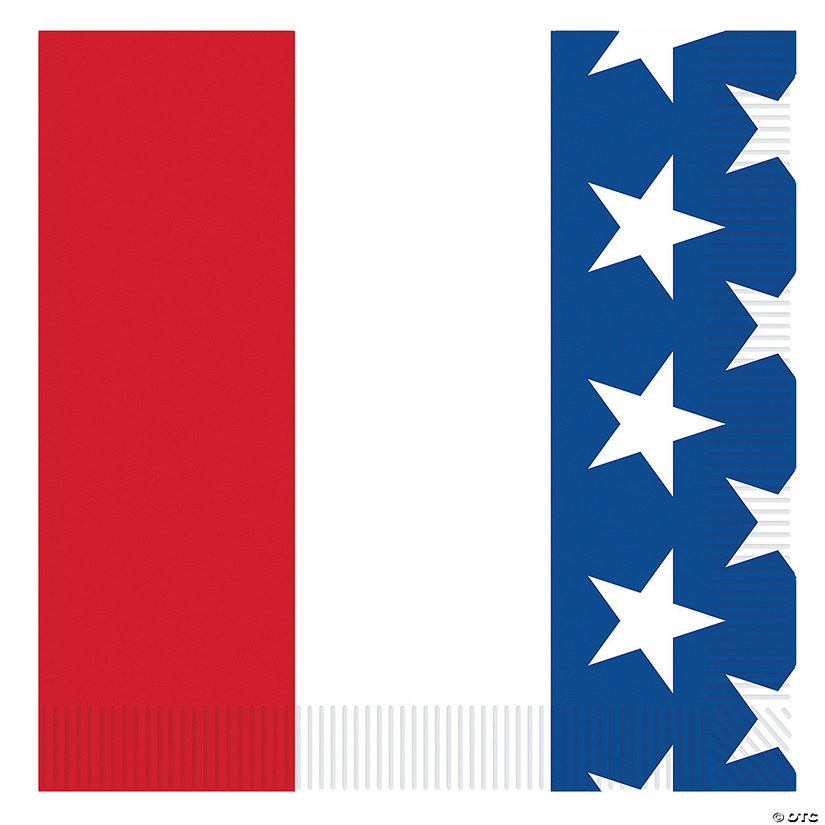 Patriotic Striped American Flag Beverage Napkins Image