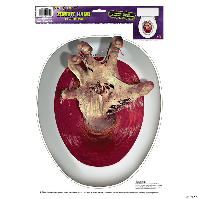 Peel-N-Place Zombie Hand Toilet Topper Image