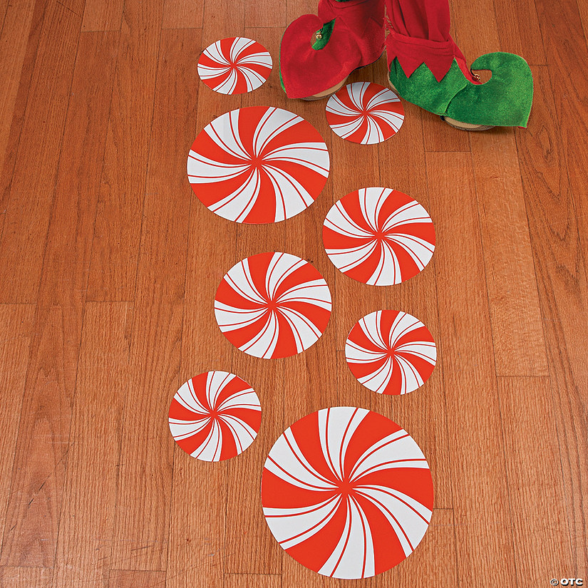 Peppermint Floor Decals - 8 Pc. Image