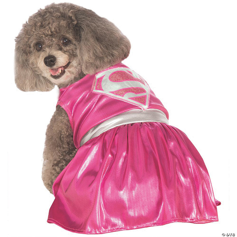 Pink Supergirl Dog Costume - Large Image