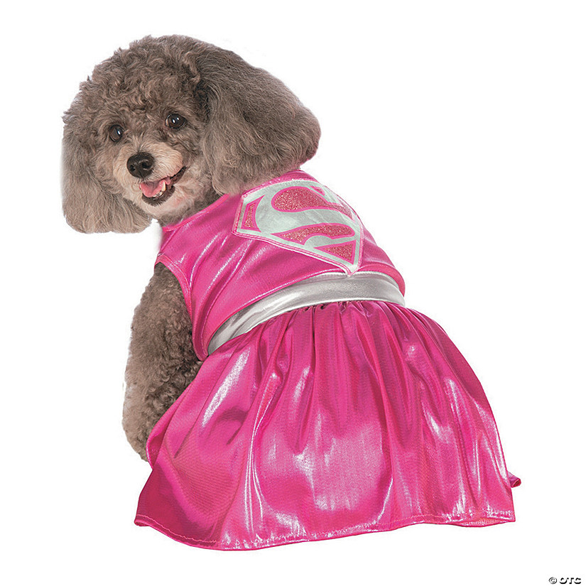 Pink Supergirl Dog Costume - Medium Image