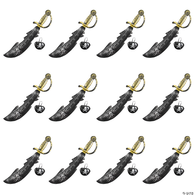 Pirate Swords with Eye Patch- 12 Pc. Image