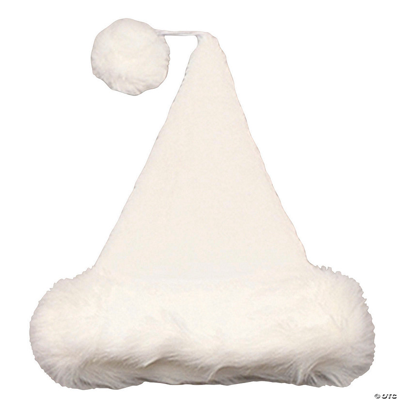 Plush Velvet Santa Hat White Image