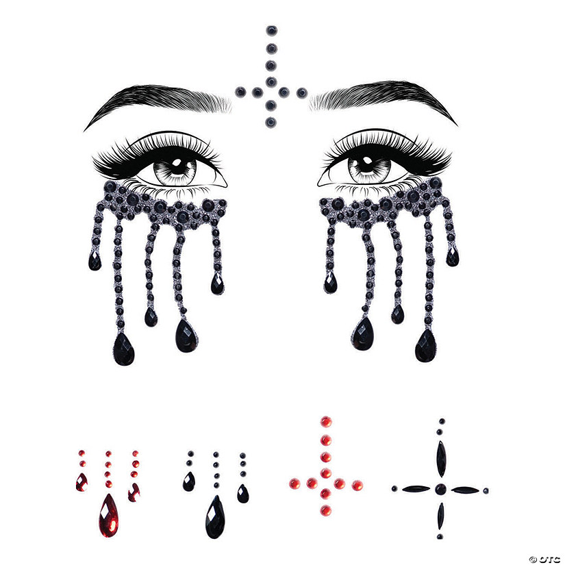 Possessed Jeweled Face Sticker Image