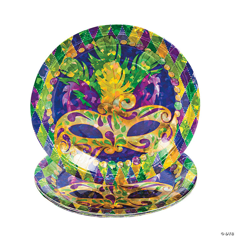 Prismatic Mardi Gras Dinner Plates - 8 Ct. Image