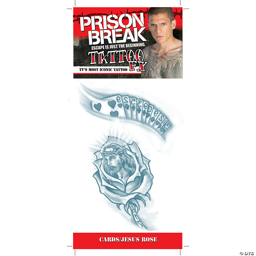 Prison Break Jesus Rose And Cards Tattoo Image