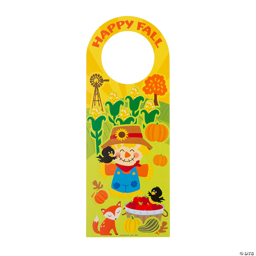 Pumpkin Door Hanger Sticker Scenes - 12 Pc. Image