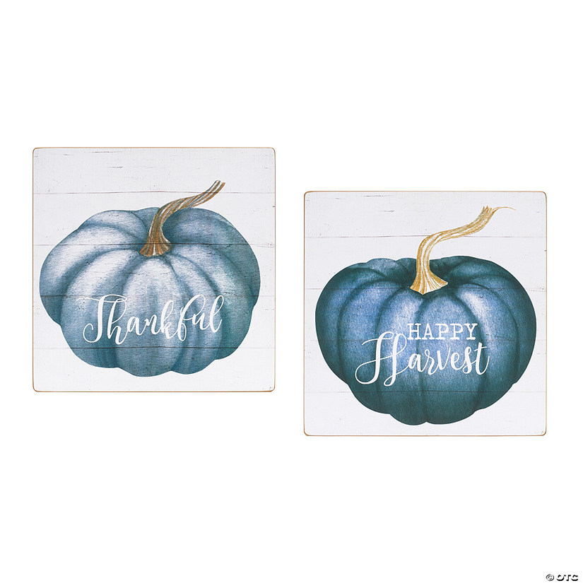 Pumpkin Sign (Set Of 4) 16"Sq Mdf Image