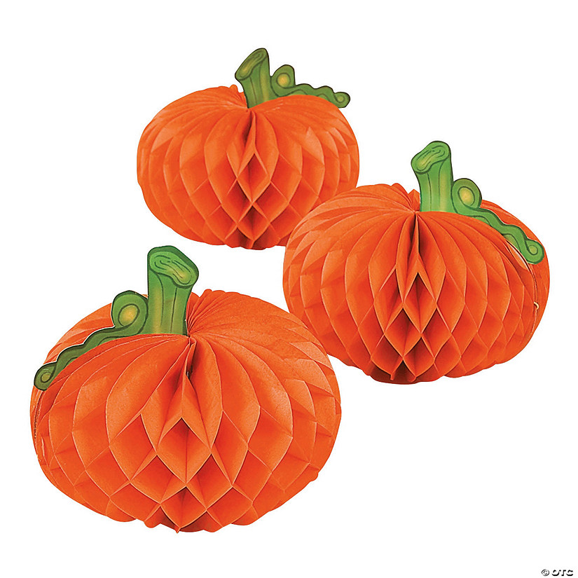 Pumpkin Tissue Paper Decorations - 6 Pc. Image