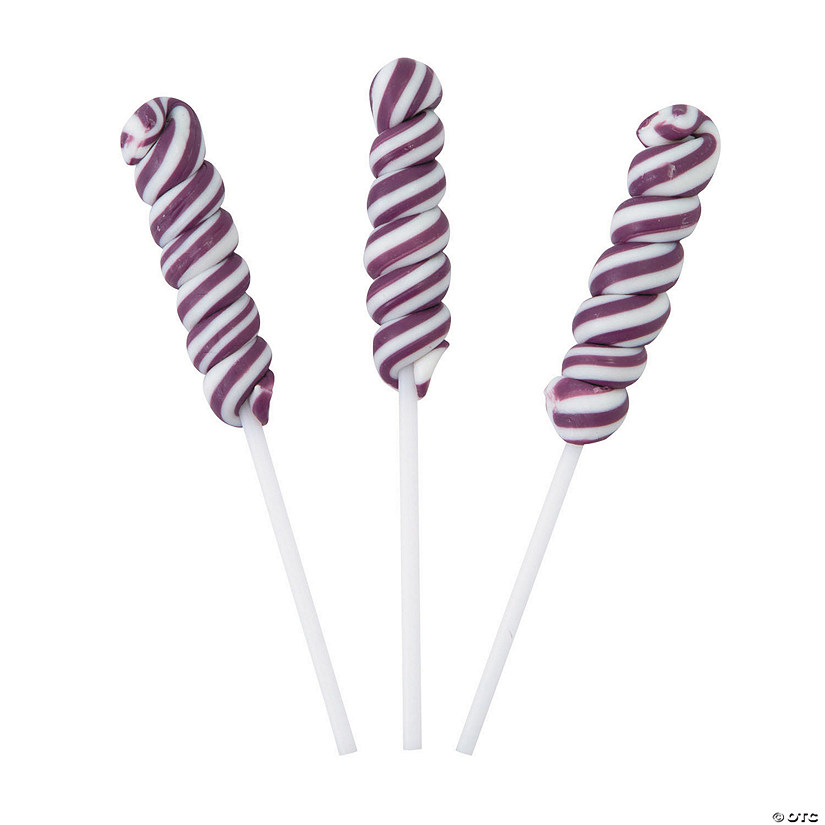 Purple Mini Twisty Lollipops - 24 Pc. Image